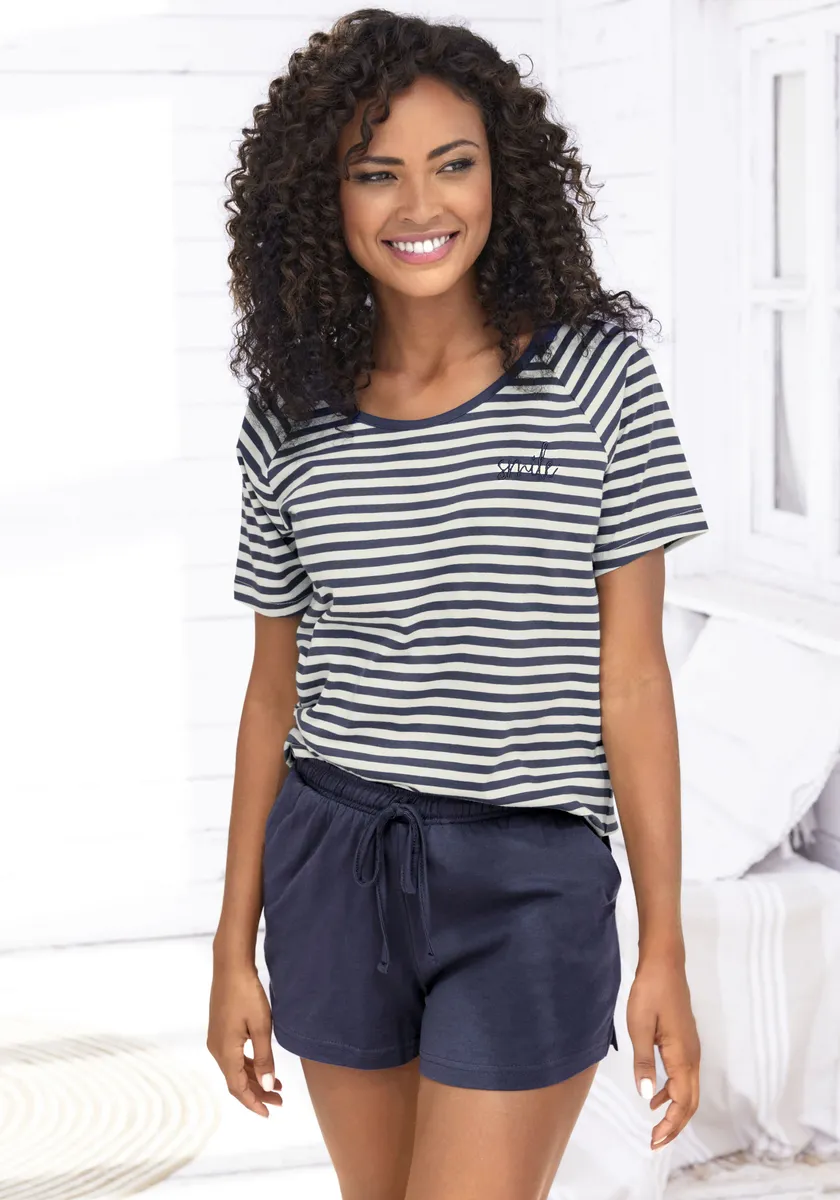 Vivance Dreams Пижама (2 шт.), с красивым узором в полоску, синий
Vivance Dreams Пижама (2 шт.), с красивым узором в полоску, синий