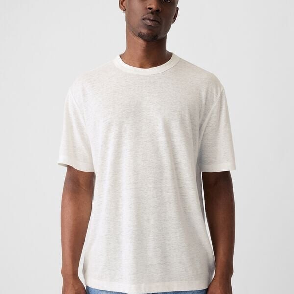 Футболка с круглым вырезом из льняной смеси Gap, белый
Футболка с круглым вырезом из льняной смеси Gap, белый