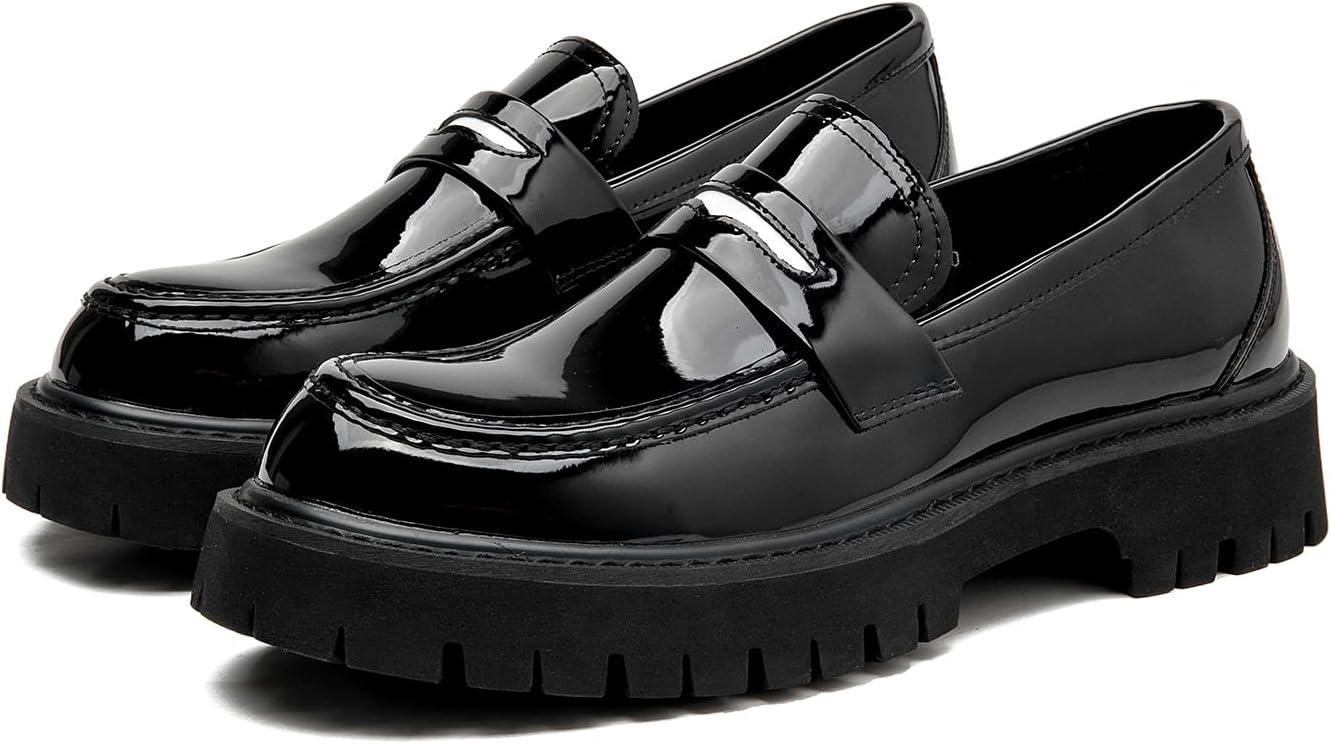 Мужские кожаные лоферы на платформе с пенни-деталями, круглым носком, без шнурков, с противоскользящей подошвой для работы, бизнеса и повседневной носки Ryvz Tynx, черный
Мужские кожаные лоферы на платформе с пенни-деталями, круглым носком, без шнурков, с противоскользящей подошвой для работы, бизнеса и повседневной носки Ryvz Tynx, черный