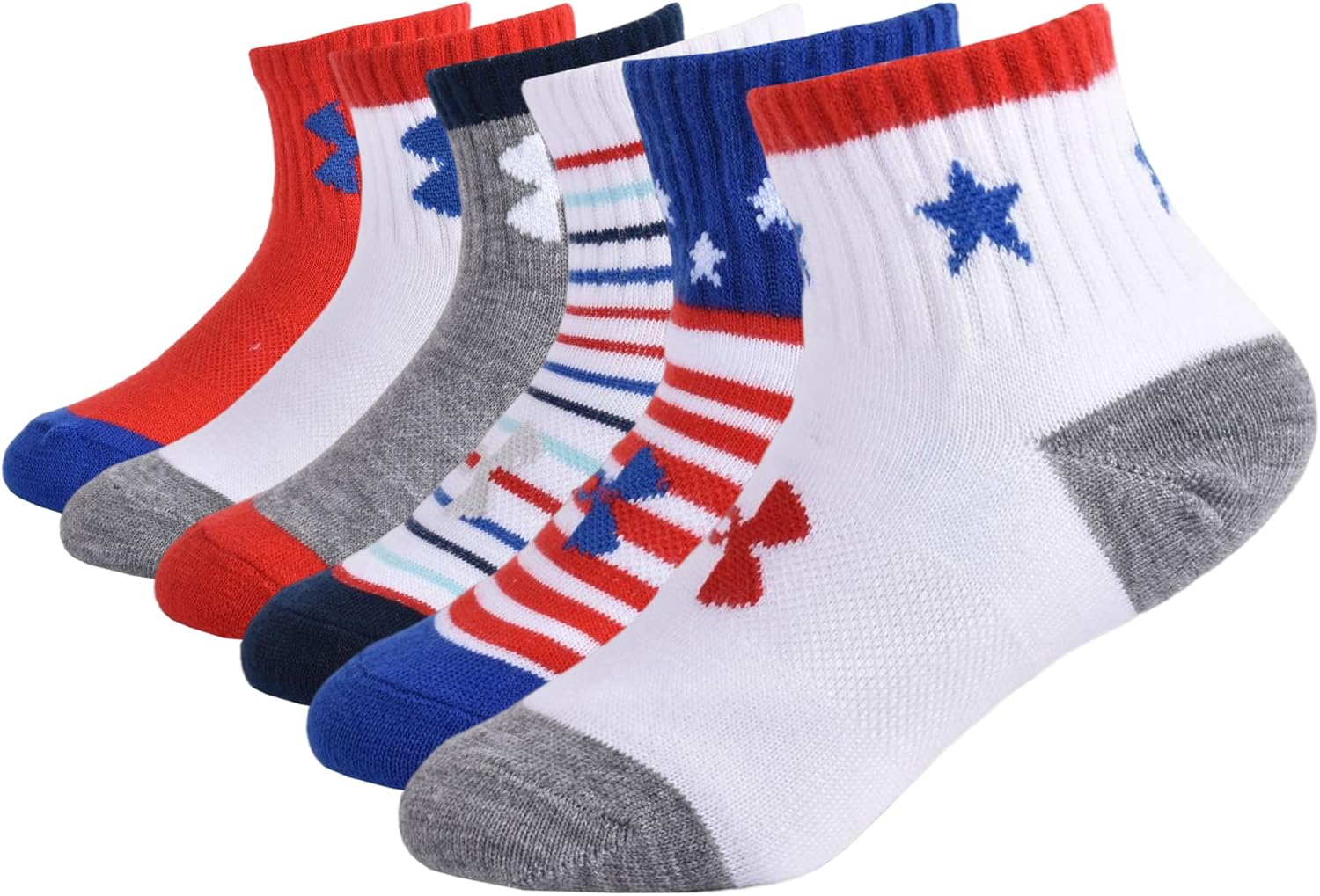 Носки Under Armour для мальчиков Multi Pack Quarter Sock, Stars And Stripes
Носки Under Armour для мальчиков Multi Pack Quarter Sock, Stars And Stripes