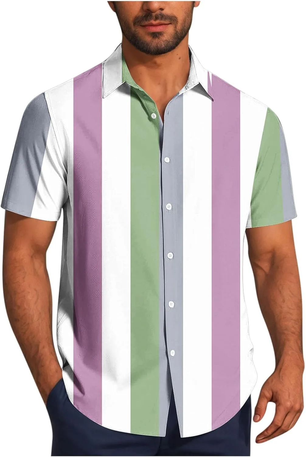 Мужская винтажная боулинг-рубашка с цветными блоками и полосками, короткий рукав, Casual, лен Xiaojmake
Мужская винтажная боулинг-рубашка с цветными блоками и полосками, короткий рукав, Casual, лен Xiaojmake