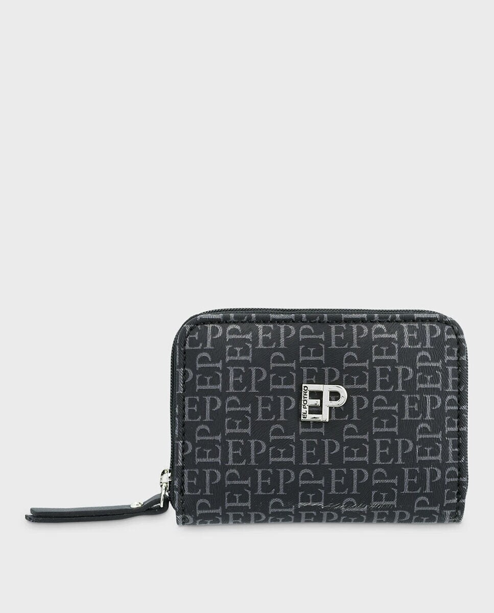 Маленький кошелек из воловьей кожи и черного канваса El Potro, черный
Маленький кошелек из воловьей кожи и черного канваса El Potro, черный