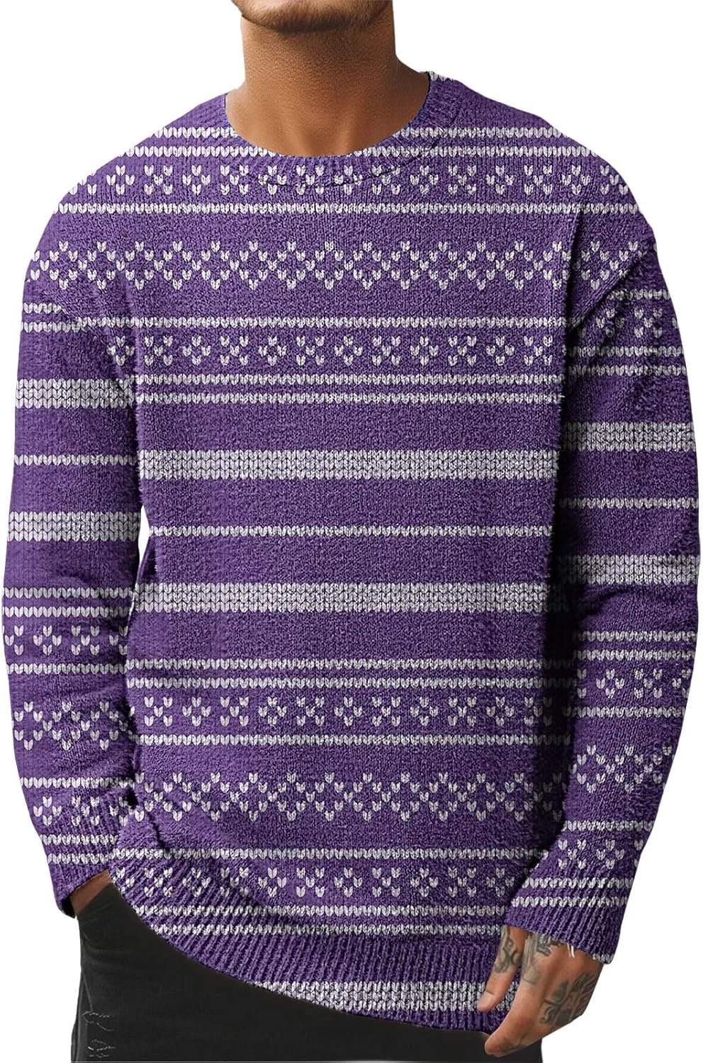 Мужской свитер Ugly Christmas с оленями и снежинками
Мужской свитер Ugly Christmas с оленями и снежинками