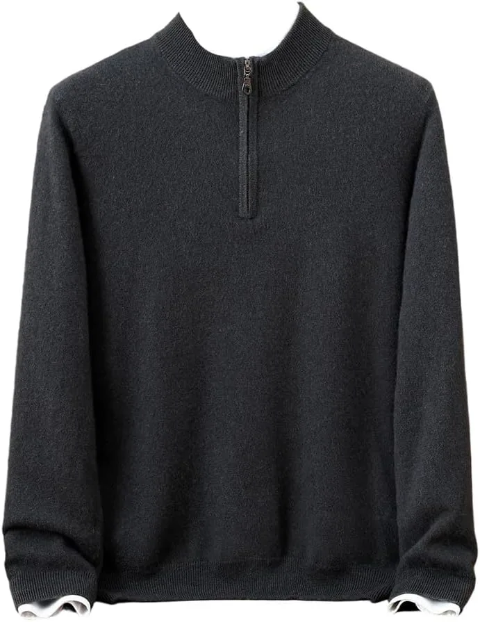 Мужской пуловер из 100% кашемира с четвертью молнии OWEIEYEU
Мужской пуловер из 100% кашемира с четвертью молнии OWEIEYEU