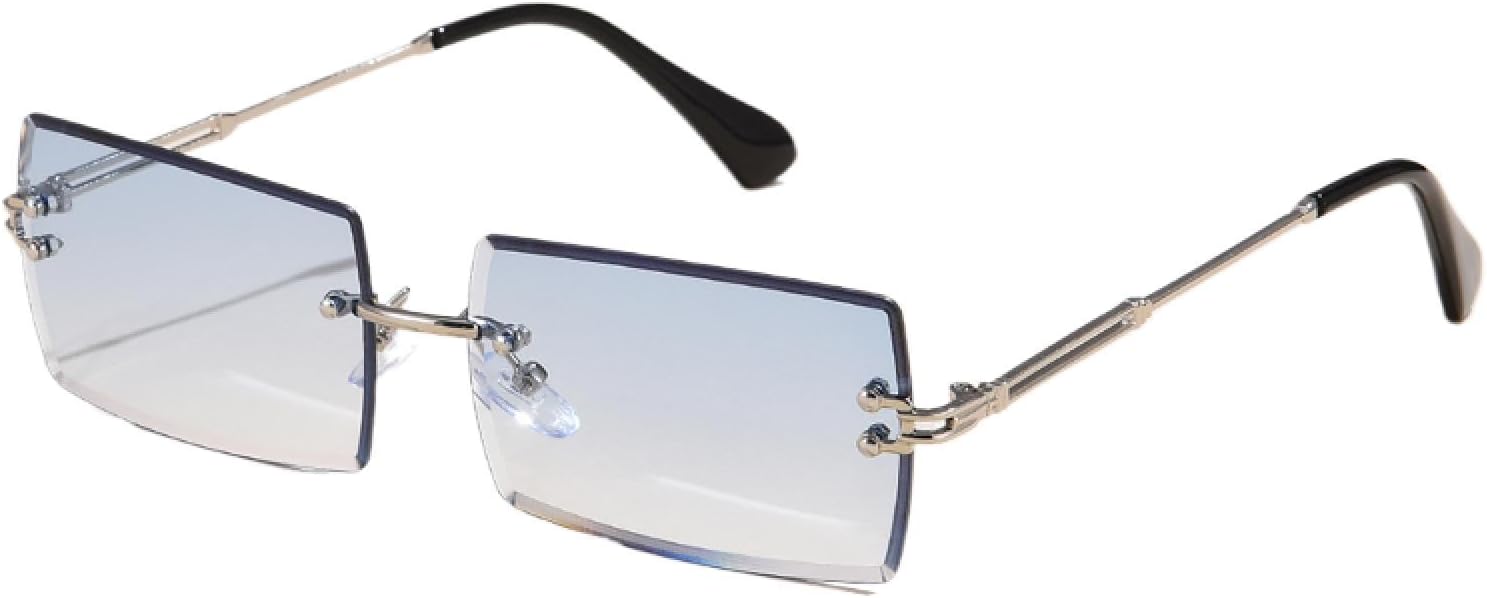 Солнцезащитные очки с защитой от УФ-излучения UV400 | Безободковые, из сплава, с градиентными черными линзами | Для женщин и мужчин, для занятий спортом на открытом воздухе и вождения DSVIGF, Silver Blue
Солнцезащитные очки с защитой от УФ-излучения UV400 | Безободковые, из сплава, с градиентными черными линзами | Для женщин и мужчин, для занятий спортом на открытом воздухе и вождения DSVIGF, Silver Blue