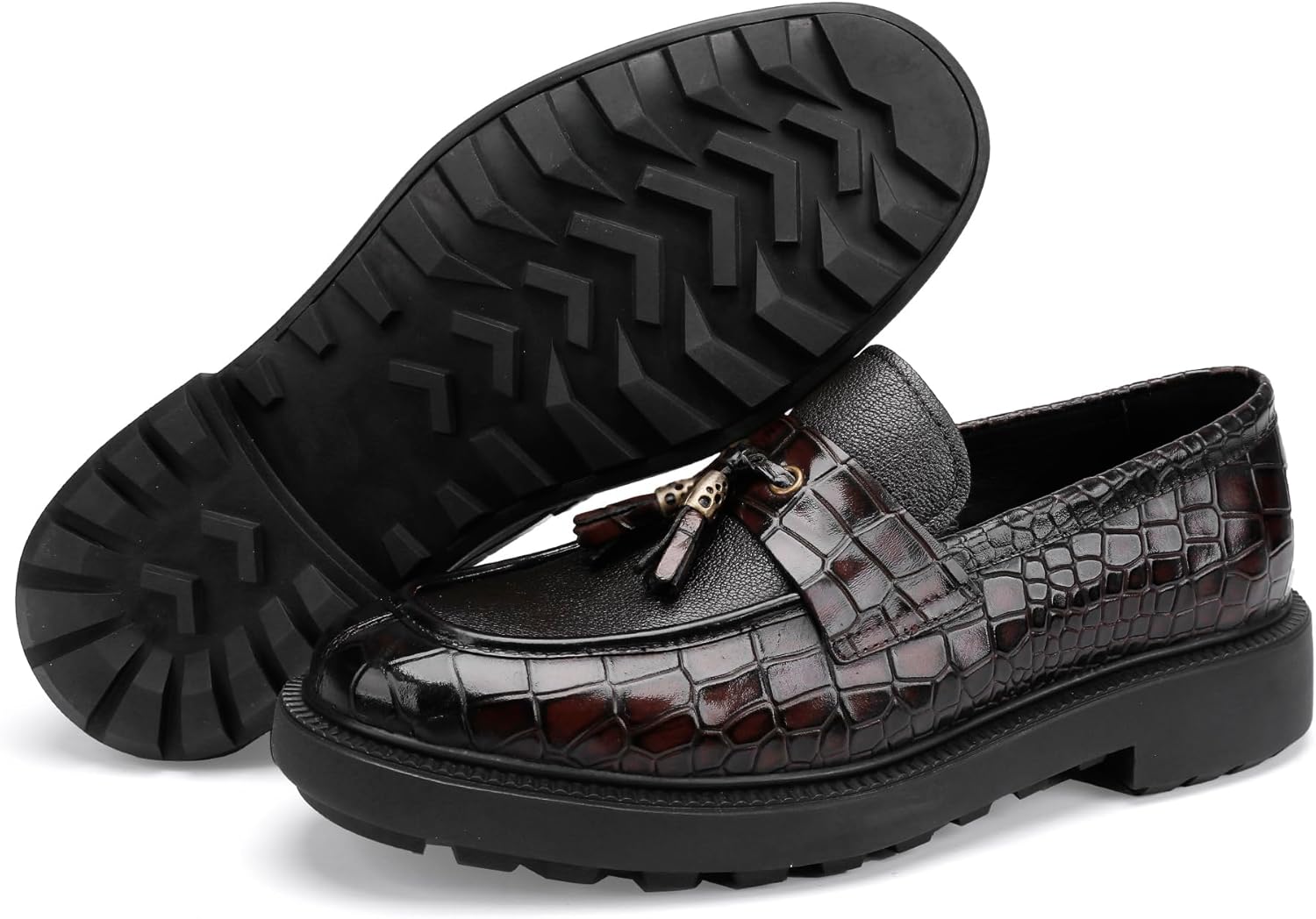 Мужские лоферы с кисточками, роскошные туфли с принтом под аллигатора, слипоны, деловые формальные туфли, повседневные, для вечеринок и свадеб Generic, Coffee
Мужские лоферы с кисточками, роскошные туфли с принтом под аллигатора, слипоны, деловые формальные туфли, повседневные, для вечеринок и свадеб Generic, Coffee