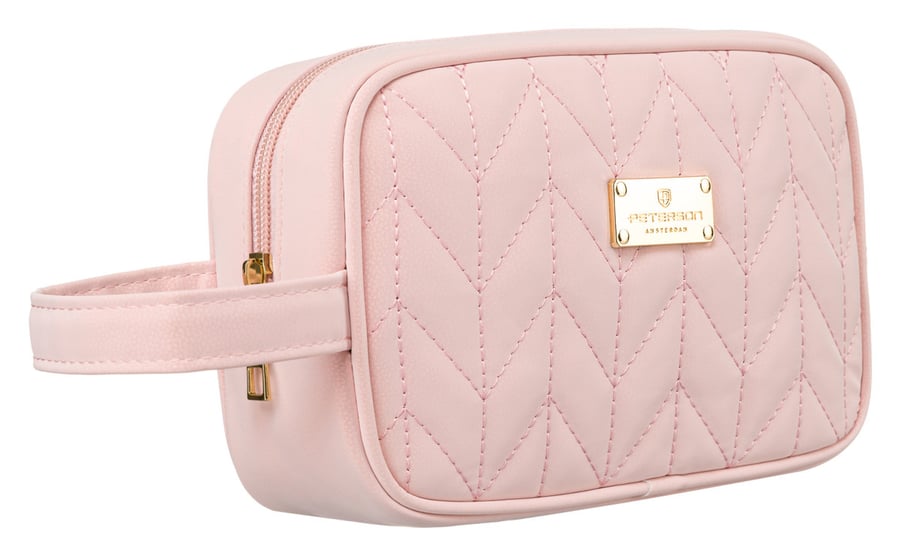 Женская косметичка Peterson с ручкой, вместительная сумка на молнии с карманом, розовая 
Женская косметичка Peterson с ручкой, вместительная сумка на молнии с карманом, розовая