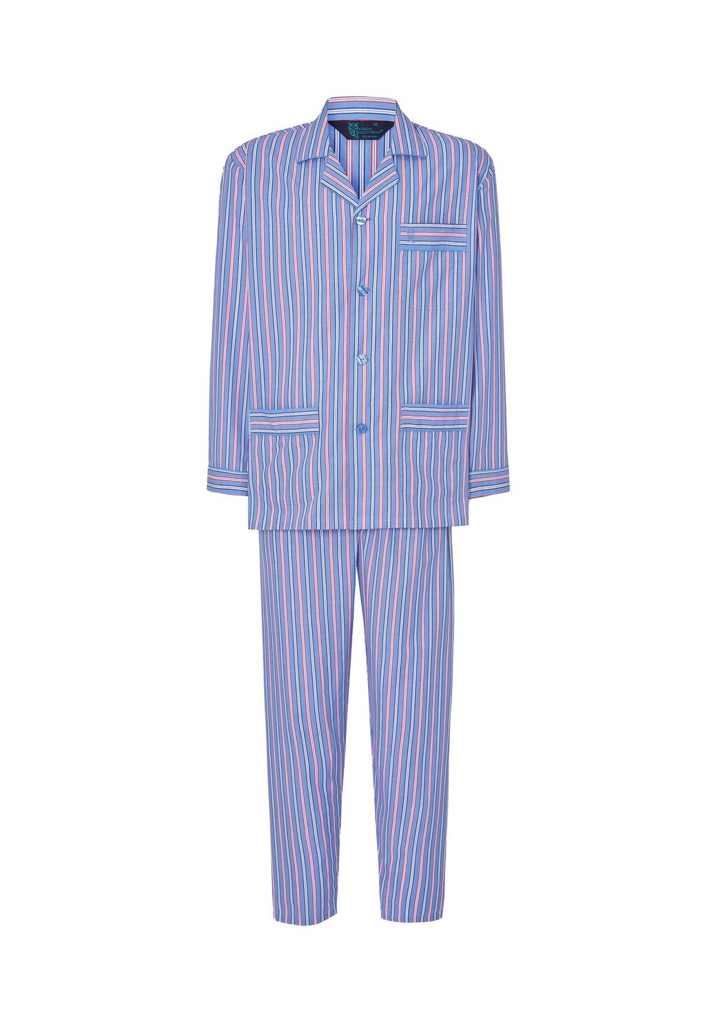 Мужская пижама из поплина с длинным воротником с лацканами в полоску синего цвета El Búho NOCTURNO, синий
Мужская пижама из поплина с длинным воротником с лацканами в полоску синего цвета El Búho NOCTURNO, синий