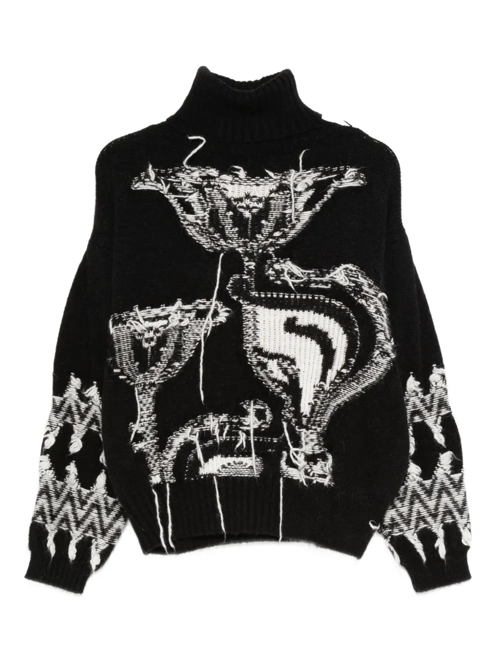 Свитер с высоким воротником и узором Circus Hotel, черный
Свитер с высоким воротником и узором Circus Hotel, черный