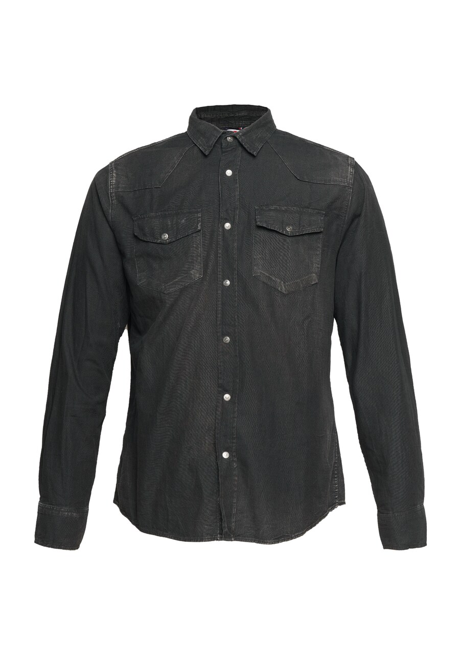 Рубашка на пуговицах классического кроя Le Temps Des Cerises Juanito, черный 
Рубашка на пуговицах классического кроя Le Temps Des Cerises Juanito, черный