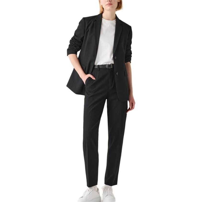 Элегантные брюки по щиколотку Uniqlo, черный 
Элегантные брюки по щиколотку Uniqlo, черный