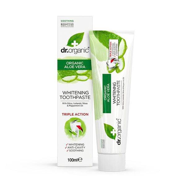 Органическая отбеливающая зубная паста с алоэ вера 100 мл Dr. Organic
Органическая отбеливающая зубная паста с алоэ вера 100 мл Dr. Organic