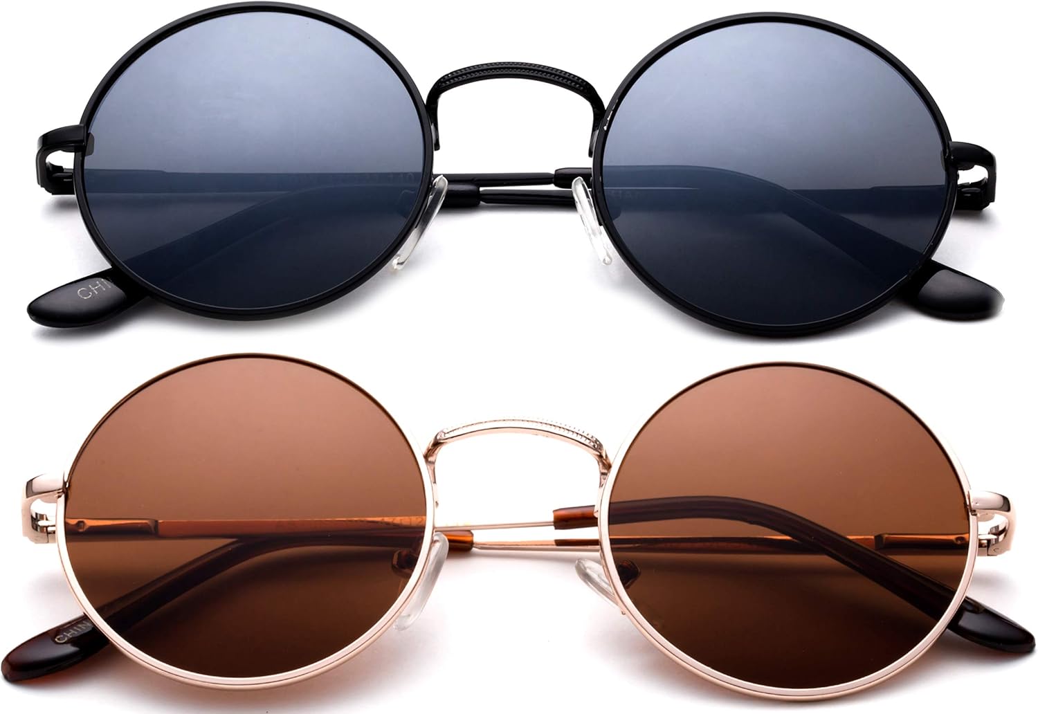 Ретро круглые маленькие солнцезащитные очки 48 мм в винтажном стиле хиппи, круглые очки Polaroid для вождения, поляризованные очки в стиле стимпанк Newbee Fashion, 2 Pack - Black / Smoke & Gold /Brown
Ретро круглые маленькие солнцезащитные очки 48 мм в винтажном стиле хиппи, круглые очки Polaroid для вождения, поляризованные очки в стиле стимпанк Newbee Fashion, 2 Pack - Black / Smoke & Gold /Brown