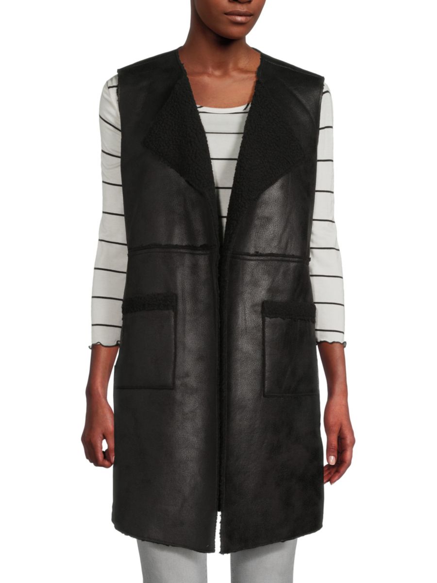 Удлиненный жилет из искусственной овчины Wdny, черный
Удлиненный жилет из искусственной овчины Wdny, черный