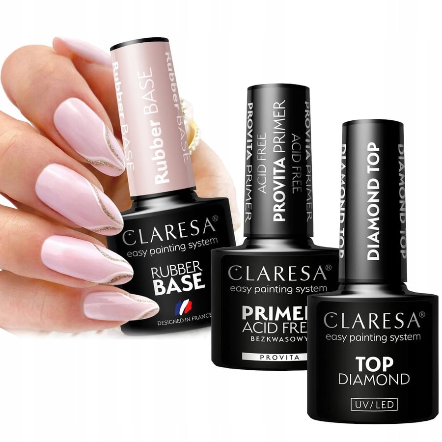 Claresa Rubber Base + Top Diamond + Primer Provita Puderek 
Claresa Rubber Base + Top Diamond + Primer Provita Puderek