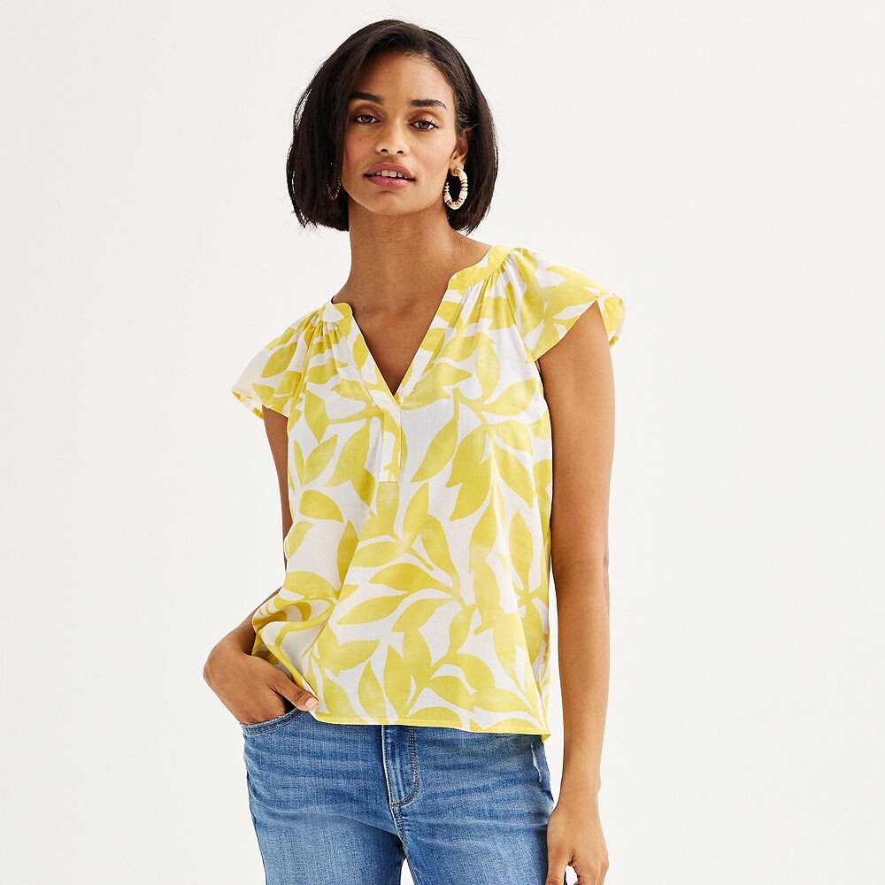 Женский топ Sonoma Goods For Life с V-образным вырезом и развевающимися рукавами, цвет Sunny Yellow Foliage
Женский топ Sonoma Goods For Life с V-образным вырезом и развевающимися рукавами, цвет Sunny Yellow Foliage