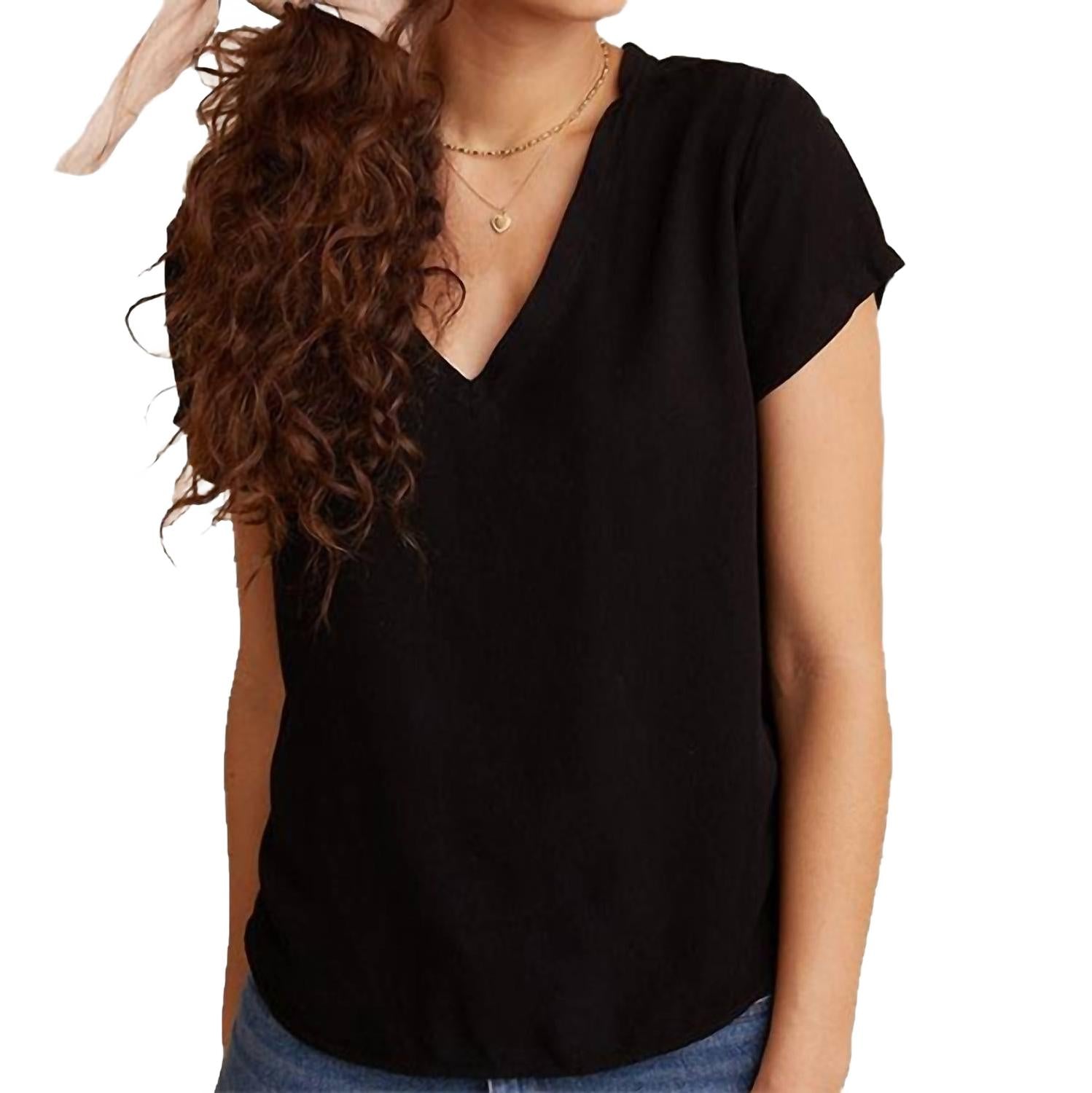 Футболка с V-образным вырезом в черном цвете Bella Dahl
Футболка с V-образным вырезом в черном цвете Bella Dahl