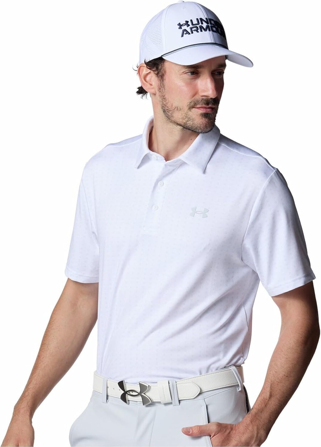 Мужская поло-рубашка для гольфа UNDER ARMOUR UA Playoffs 3.0 с принтом Bridgestone Golf, белый/серый
Мужская поло-рубашка для гольфа UNDER ARMOUR UA Playoffs 3.0 с принтом Bridgestone Golf, белый/серый