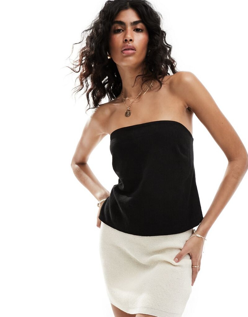 Черный льняной топ-бандо ASOS DESIGN
Черный льняной топ-бандо ASOS DESIGN