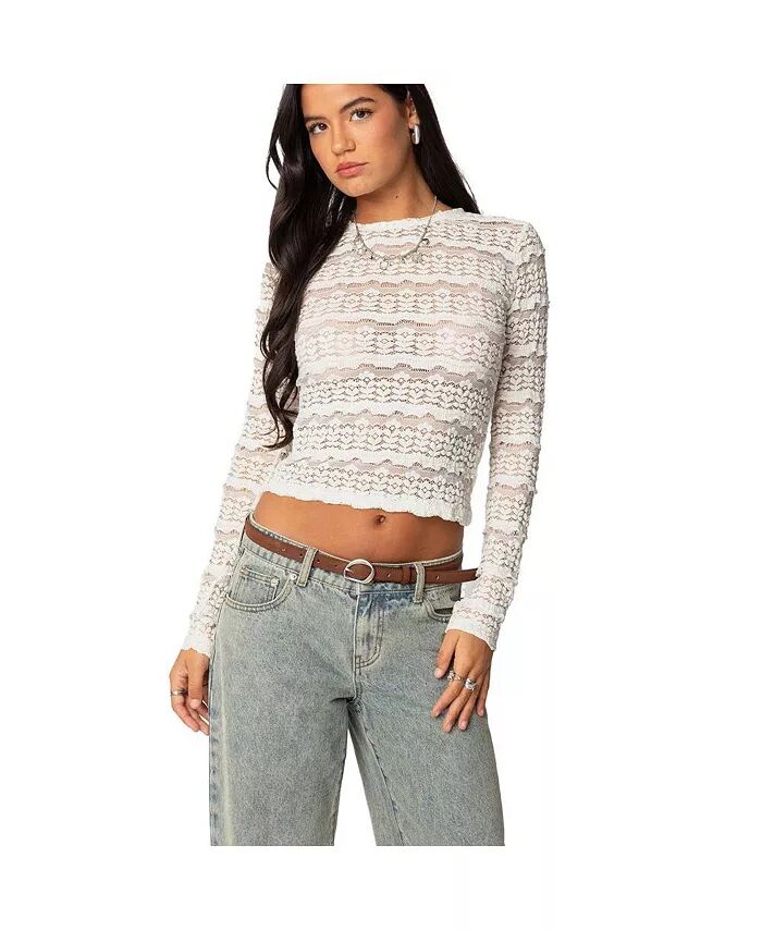 Женский прозрачный кружевной топ Daisey Textured Edikted, коричневый/бежевый
Женский прозрачный кружевной топ Daisey Textured Edikted, коричневый/бежевый