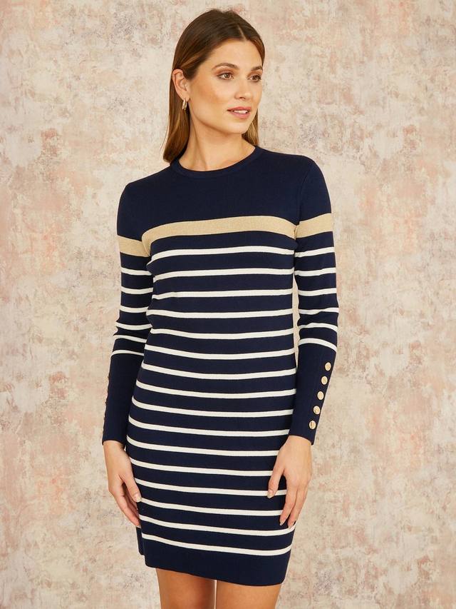 Кнопки манжеты в полоску платье джемпер Yumi, темно-синий/разноцветный
Кнопки манжеты в полоску платье джемпер Yumi, темно-синий/разноцветный
