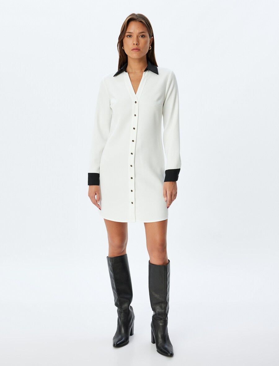 Платье рубашка Koton Shirt Dress, белый
Платье рубашка Koton Shirt Dress, белый