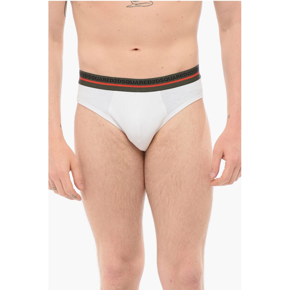 Рубчатые хлопковые трусы с логотипом на поясе Dsquared2, белый
Рубчатые хлопковые трусы с логотипом на поясе Dsquared2, белый