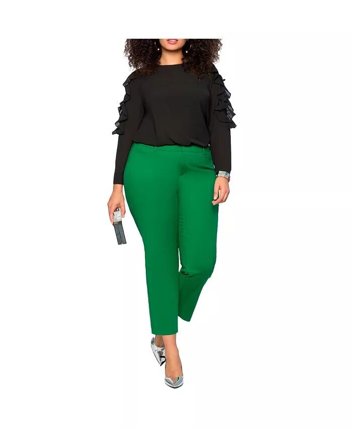 Брюки Kady Fit двойного плетения больших размеров ELOQUII, зеленый
Брюки Kady Fit двойного плетения больших размеров ELOQUII, зеленый