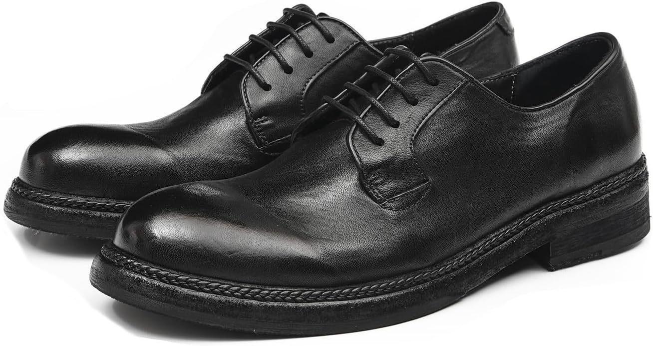 Мужские классические туфли Santimon из натуральной лошадиной кожи - ручная работа, дерби с гладким мысом на подошве Goodyear-Welt, модные офисные и формальные свадебные туфли с дышащей подкладкой, черный
Мужские классические туфли Santimon из натуральной лошадиной кожи - ручная работа, дерби с гладким мысом на подошве Goodyear-Welt, модные офисные и формальные свадебные туфли с дышащей подкладкой, черный