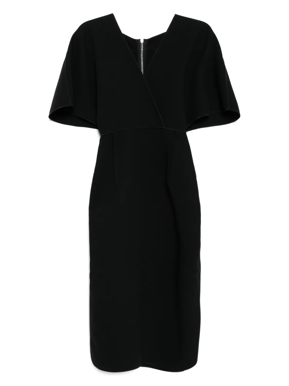 Платье с V-образным вырезом и короткими рукавами Maticevski, черный
Платье с V-образным вырезом и короткими рукавами Maticevski, черный