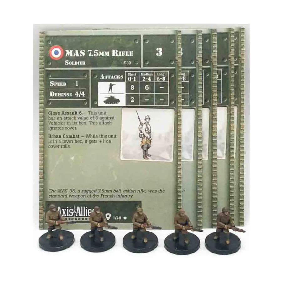Винтовка MAS 7,5 мм (набор № 1) (C) x5, Axis & Allies - Collectible Miniatures Game - Base Set Singles
Винтовка MAS 7,5 мм (набор № 1) (C) x5, Axis & Allies - Collectible Miniatures Game - Base Set Singles