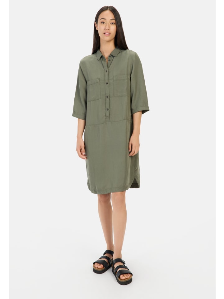 Платье-комбинация с воротником-стойкой зеленого цвета Camel Active
Платье-комбинация с воротником-стойкой зеленого цвета Camel Active