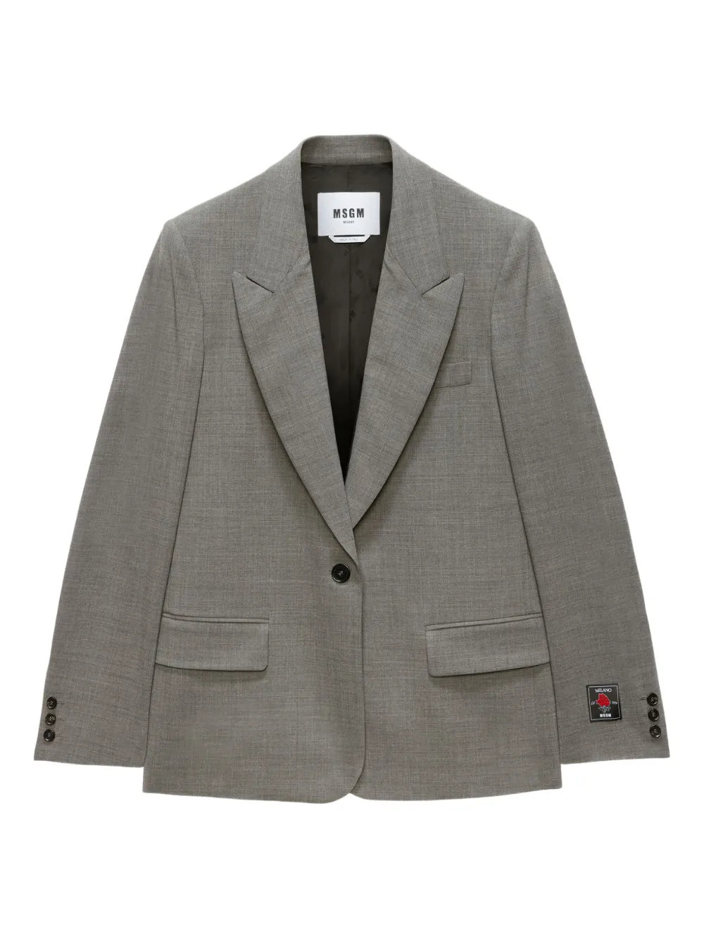Однобортный пиджак Msgm, серый
Однобортный пиджак Msgm, серый