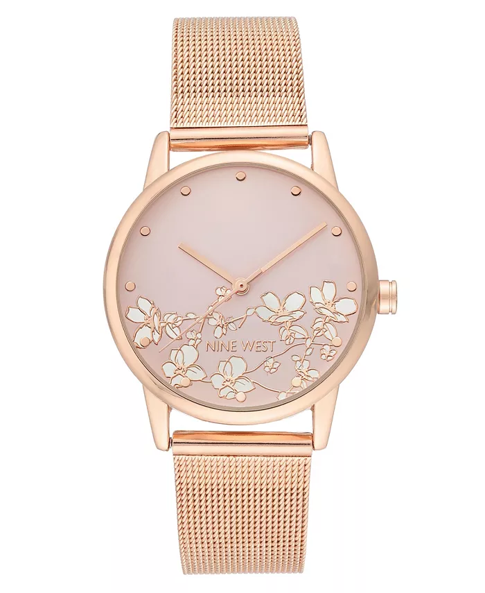 Наручные часы Nine West Women's Quartz Rose Gold-Tone с металлическим браслетом и цветочным узором, 35 мм Anne Klein
Наручные часы Nine West Women's Quartz Rose Gold-Tone с металлическим браслетом и цветочным узором, 35 мм Anne Klein