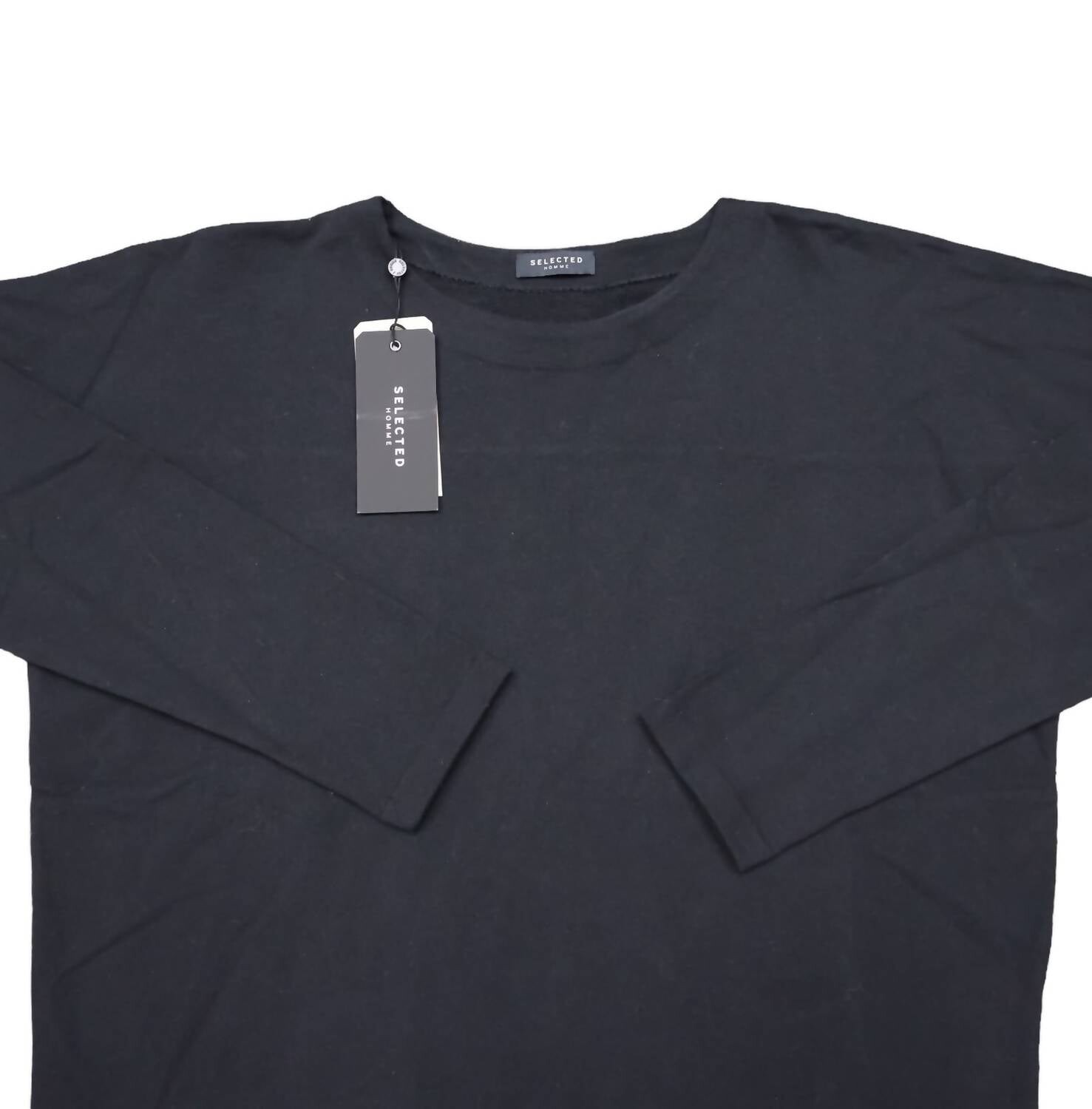 Мужской черный свитер с круглым вырезом Nakasaki SELECTED, черный
Мужской черный свитер с круглым вырезом Nakasaki SELECTED, черный