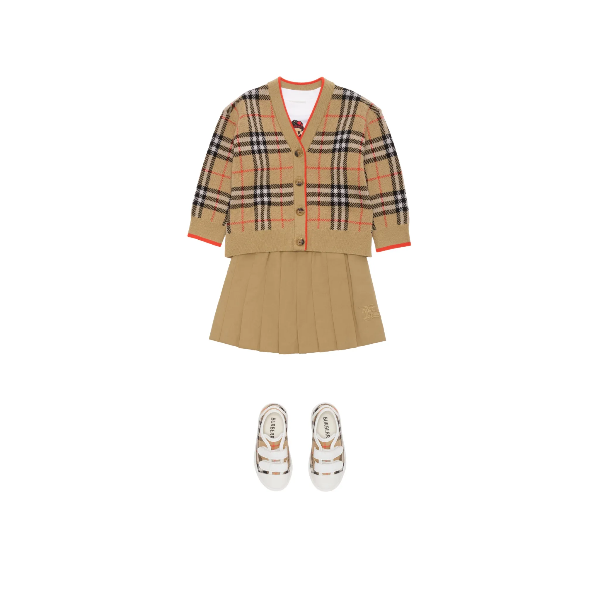Кардиган с V-образным вырезом в клетку Burberry Kids, бежевый
Кардиган с V-образным вырезом в клетку Burberry Kids, бежевый