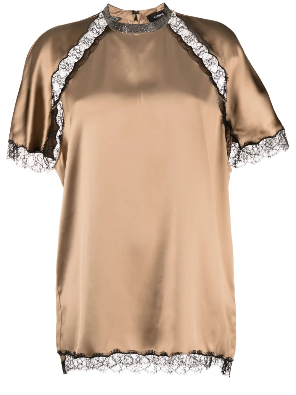 Атласная блузка с кружевом Fabiana Filippi, коричневый
Атласная блузка с кружевом Fabiana Filippi, коричневый