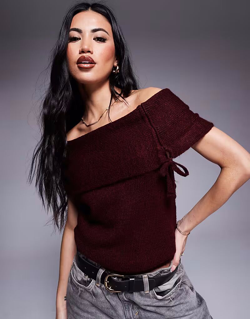 Джемпер с открытыми плечами ASOS DESIGN бордового цвета
Джемпер с открытыми плечами ASOS DESIGN бордового цвета