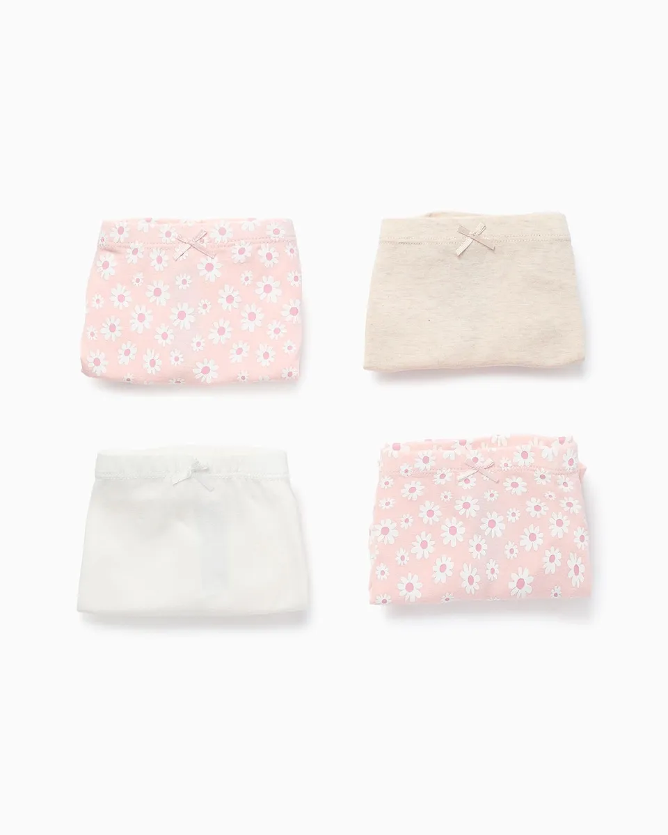 Набор из 4 однотонных/цветочных/бантовых трусиков для девочек Zippy, розовый
Набор из 4 однотонных/цветочных/бантовых трусиков для девочек Zippy, розовый