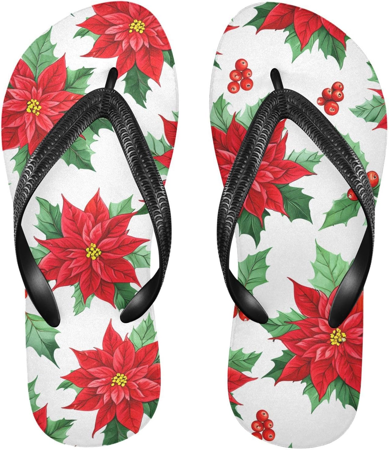 Вьетнамки с рисунком пуансеттии и ягод падуба, белые пляжные шлепанцы с резиновой подошвой, нескользящие летние тапочки для мужчин и женщин Sinestour
Вьетнамки с рисунком пуансеттии и ягод падуба, белые пляжные шлепанцы с резиновой подошвой, нескользящие летние тапочки для мужчин и женщин Sinestour