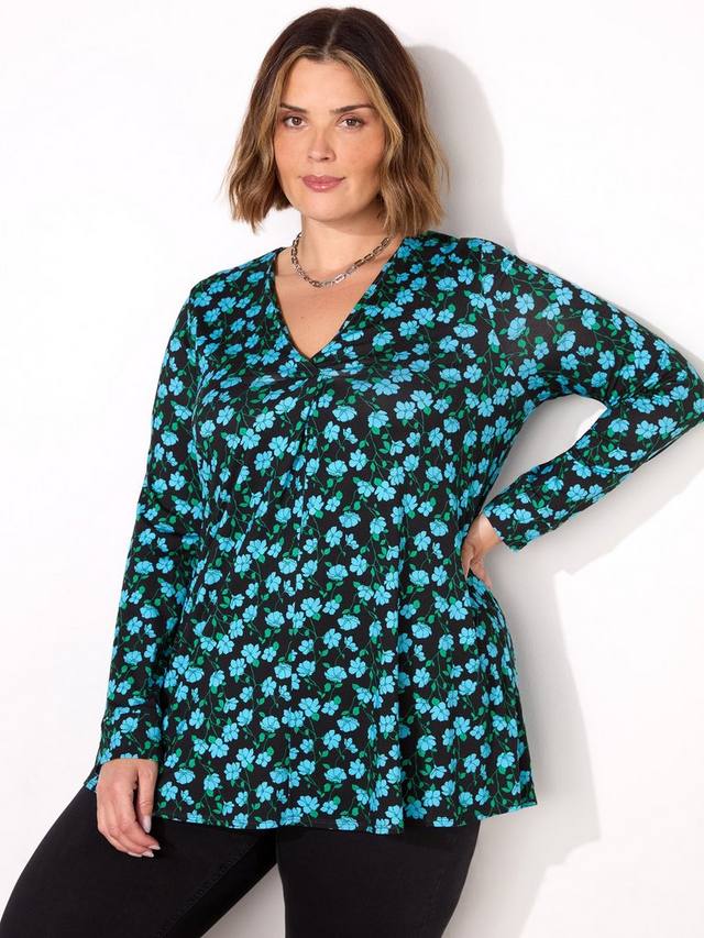 Трикотажный топ с v-образным вырезом и оригинальным принтом Live Unlimited, синий/разноцветный
Трикотажный топ с v-образным вырезом и оригинальным принтом Live Unlimited, синий/разноцветный