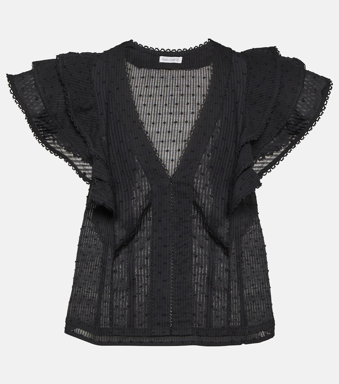 Хлопковый топ brie в полоску Poupette St Barth, черный
Хлопковый топ brie в полоску Poupette St Barth, черный