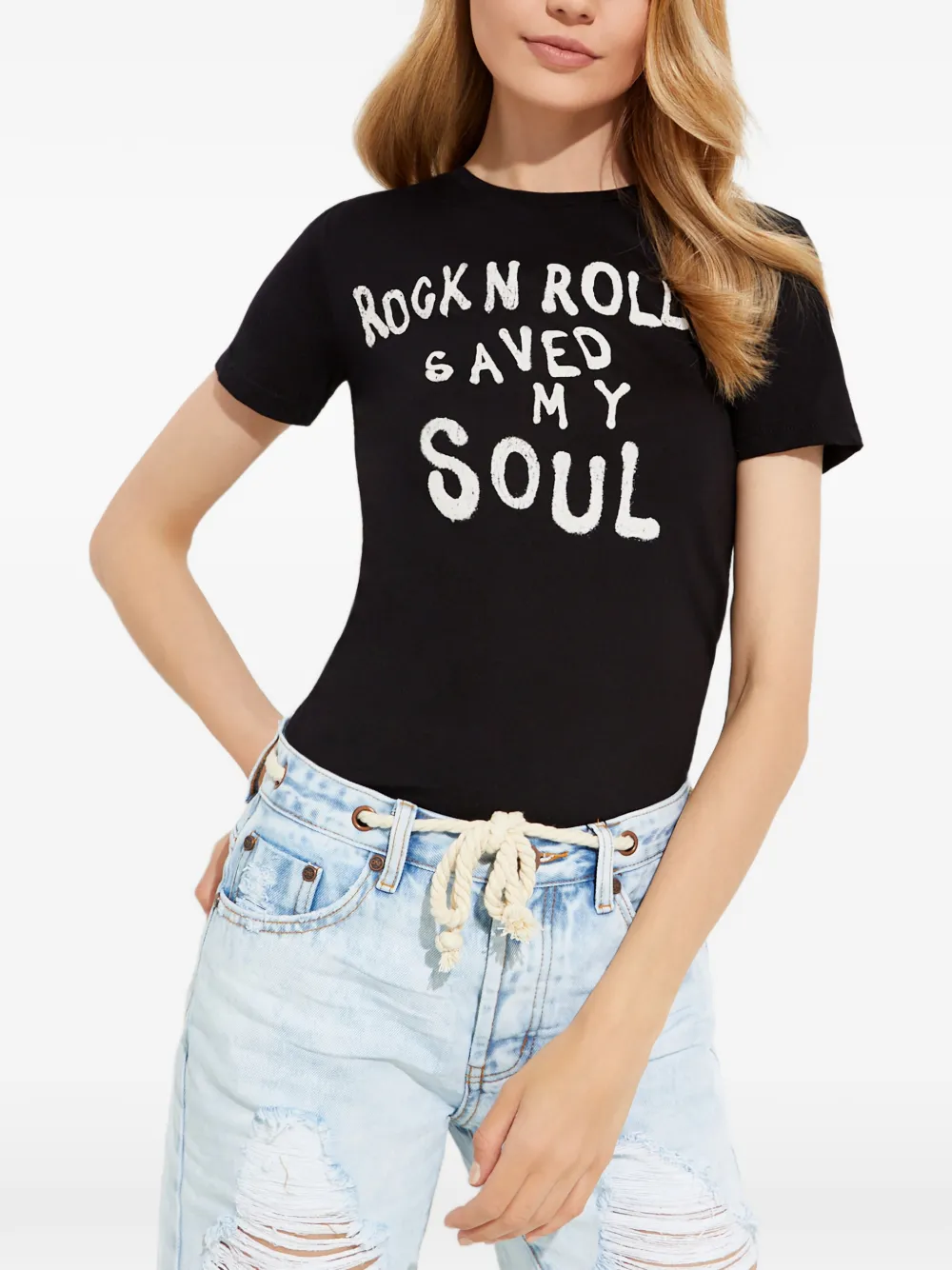 Приталенная хлопковая футболка с принтом One Teaspoon, черный
Приталенная хлопковая футболка с принтом One Teaspoon, черный