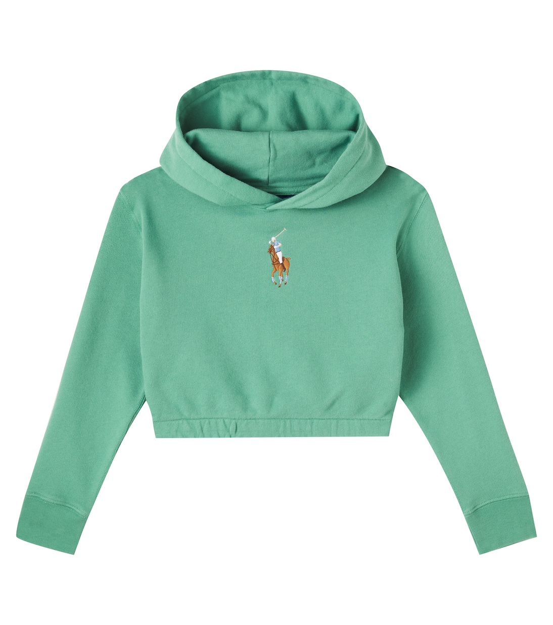 Укороченная худи из флиса с хлопком Polo Ralph Lauren Kids, Fairway Green 
Укороченная худи из флиса с хлопком Polo Ralph Lauren Kids, Fairway Green
