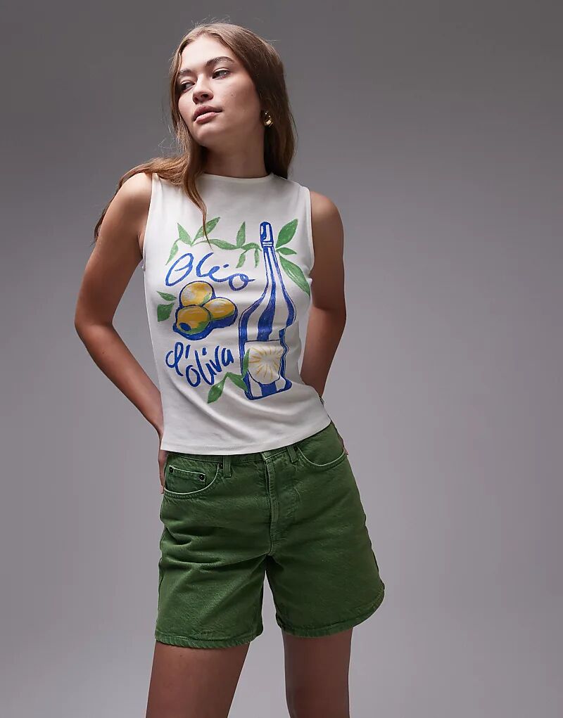 Топшоп графическая майка Oilo цвета экрю
Топшоп графическая майка Oilo цвета экрю