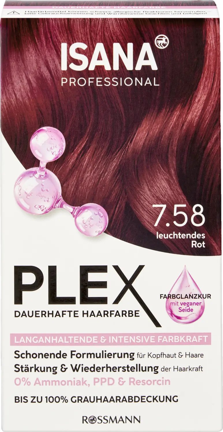 Краска для волос ISANA PROFESSIONAL Plex dauerhafte Haarfarbe 7.58 Leuchtendes Rot
Краска для волос ISANA PROFESSIONAL Plex dauerhafte Haarfarbe 7.58 Leuchtendes Rot