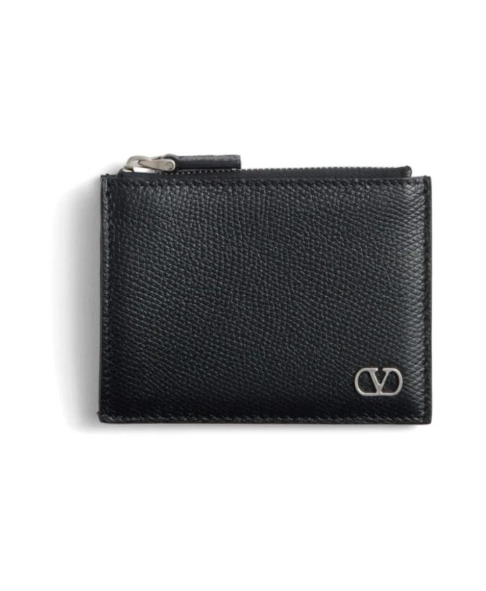 Кошелек Vlogo с чеканной текстурой Valentino Garavani, черный 
Кошелек Vlogo с чеканной текстурой Valentino Garavani, черный