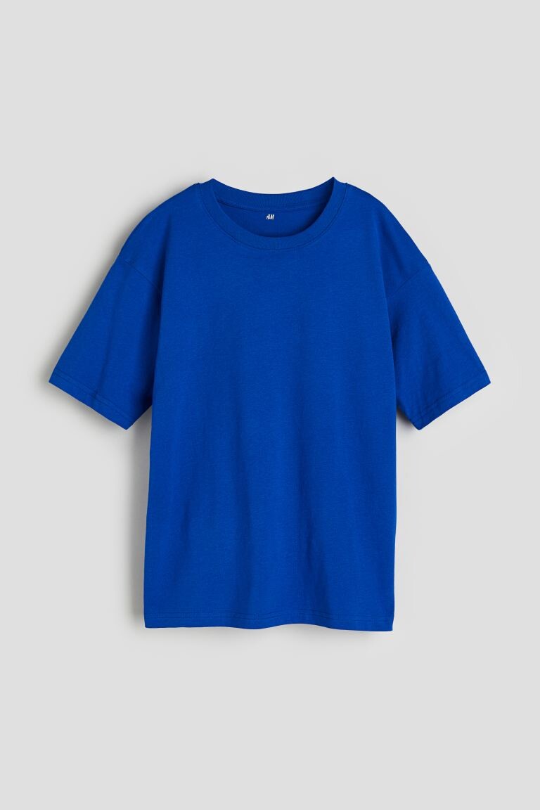 Футболка оверсайз H&M, синий 
Футболка оверсайз H&M, синий