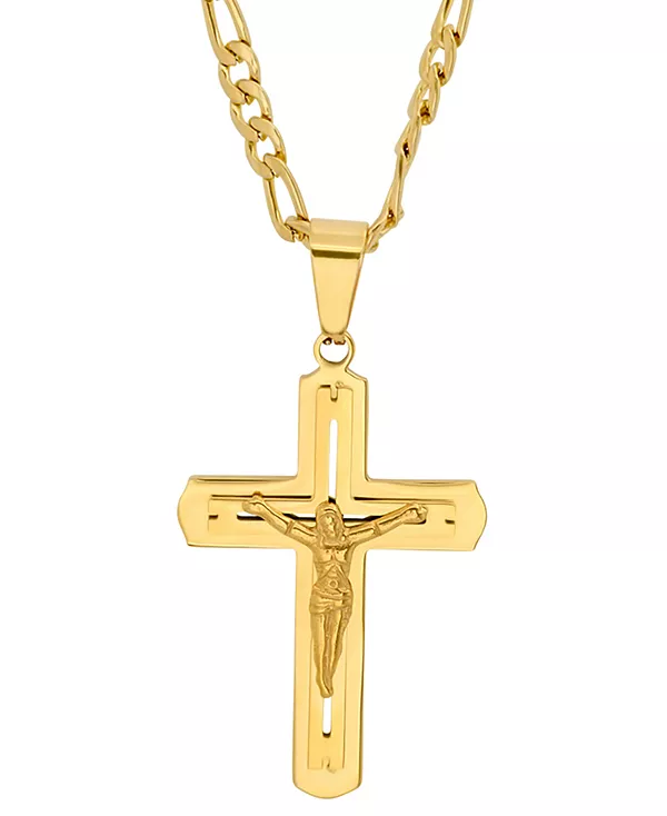 Мужское ожерелье с подвеской в виде распятия золотистого оттенка, 24 дюйма Steeltime, gold
Мужское ожерелье с подвеской в виде распятия золотистого оттенка, 24 дюйма Steeltime, gold