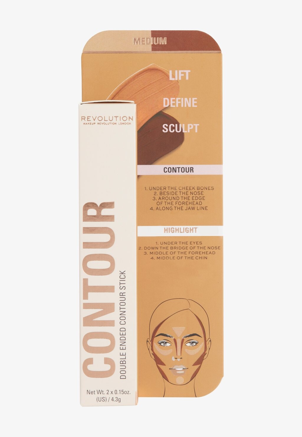 Контуринг REVOLUTION FAST BASE CONTOUR STICK Makeup Revolution, цвет medium
Контуринг REVOLUTION FAST BASE CONTOUR STICK Makeup Revolution, цвет medium